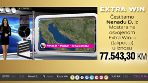 EXTRA WIN (Jackpot) pokucao na vrata sretnog Wwin igrača: Zaradio 77.543,30 KM!