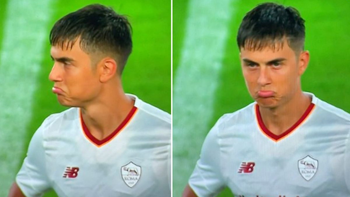 Najveća bruka u karijeri Dybale viđena je nakon nepune četiri minute utakmice na Olimpicu