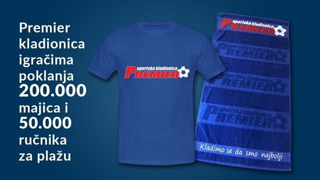 Premier sportska kladionica igračima poklanja 200.000 majica i 50.000 ručnika!