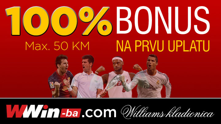 Bonus 100% na iznos prve uplate - wwin-ba.com