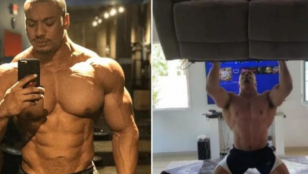 Teret po mjeri: Snažni Larry Wheels u izolaciji vježba podižući kauč