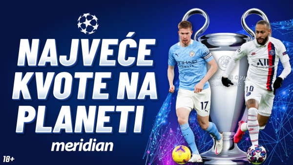 Kvote bez konkurencije! Meridian obara rekorde sa kvotama za LŠ: LIVERPUL 2.10, MANCESTER SITI 1.80!